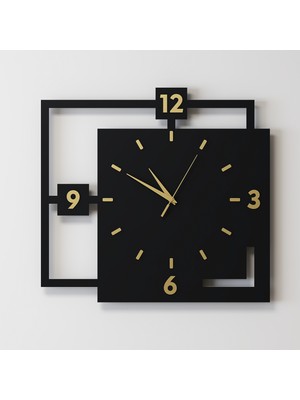 Decotimex Phoenix Duvar Saati 43X41 (Siyah-Gold)