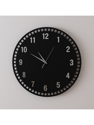 Decotimex Luna Duvar Saati 40X40 (Siyah-Krom)