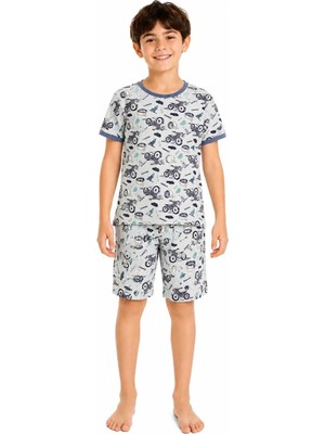 Tenra Erkek Çocuk Pamuklu Şortlu Pijama Takımı 3-12 Yaş