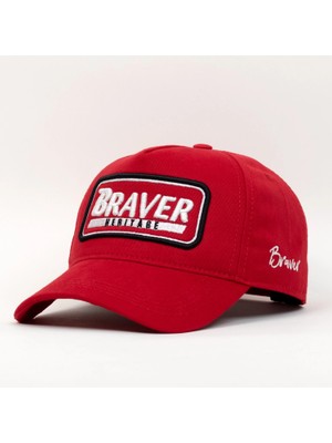 Braver Heritage Nakışlı Gabardin Şapka Redwht