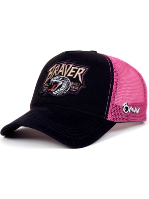 Braver Kobra Yılan Nakışlı Trucker Şapka