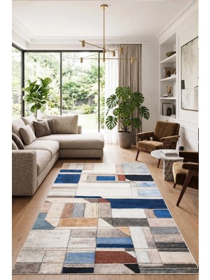 Chilai Home Miska Makinede Yıkanabilir Kaymaz Taban Leke Tutmaz Dijital Salon Halısı Mutfak Halısı ve Yolluk