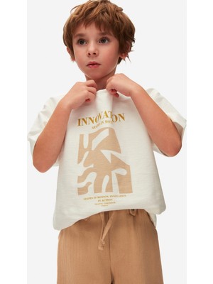 NK 04-08 Yaş Ereke Çocuk T-Shirt Pantolon Takım - Camel