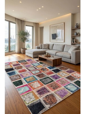 Chilai Home Patara Makinede Yıkanabilir Kaymaz Taban Leke Tutmaz Dijital Salon Halısı Mutfak Halısı ve Yolluk