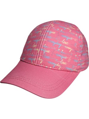 Spteks Kitti 4-8 Yaş Kız Çocuk Koyu Pembe Renk Desen Figürlü Yazlık Kep Şapka