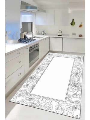 Chilai Home Orplaua Ekru Dekoratif Halı, Yıkanabilir, Kaymaz Tabanlı Djth