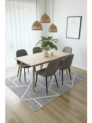 Chilai Home Ted Makinede Yıkanabilir Kaymaz Taban Leke Tutmaz Dijital Salon Halısı Mutfak Halısı ve Yolluk