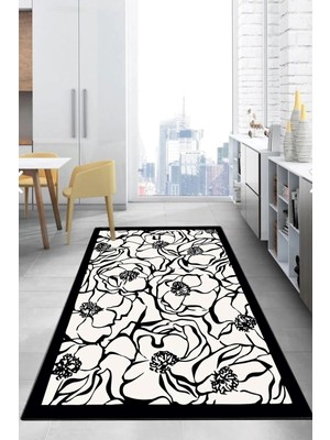 Chilai Home Weefsel Ekru Dekoratif Halı, Yıkanabilir, Kaymaz Tabanlı Djth