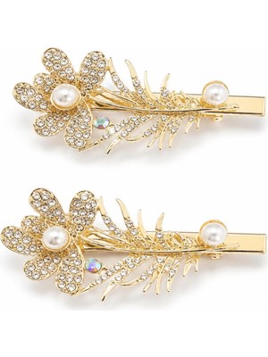 New Obsessions Taşlı Çiçekli Pens Toka 2 Adet