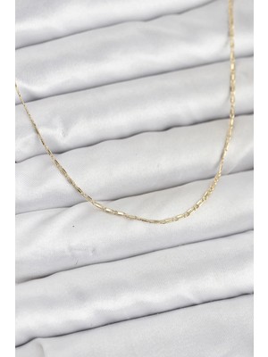 Alkasaz cm 14K Gold Renk Kesme Model 60 cm Kadın Kolye