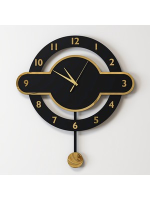 Decotimex Eternity Duvar Saati 45X50 (Siyah-Gold)