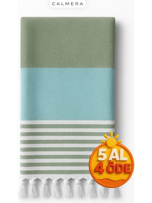 Calmera Natura Peştemal | Pamuk - Doğal Saçaklı | Plaj, Havuz, Spa, Hamam, Sauna, Spor, Seyahat Havlusu - Mint