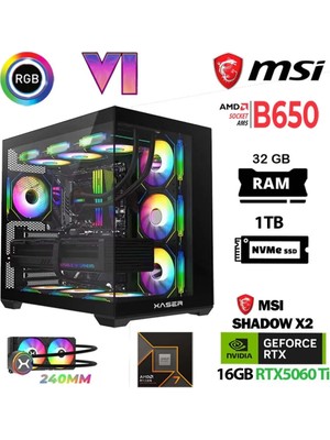Xaser Lexus X690 Ryzen 7 7800X3D 32GB Ram 1tb M.2 Nvme SSD 16GB RTX5060 Ti Sıvı Soğutmalı Masaüstü Oyuncu Bilgisayarı