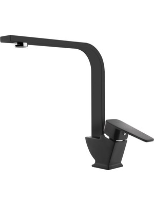 Tema Kare Kugu Lavabo Bataryası (Sıyah)