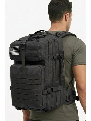 Single Sword 50L Taktik Outdoor Sırt Çantası Su Geçirmez Askeri Outdoor Kamp Dağcı Çanta - Standart Beden - Renk: Siyah