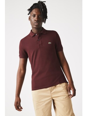 Lacoste Light Men's Slim Fit Polo T-Shirt Erkek Polo Yaka Tişört Bordo