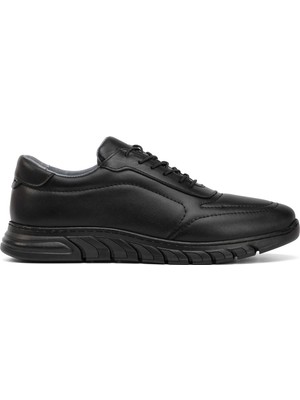 Tergan Siyah Hakiki Deri Erkek Sneaker - E4MEAY057781-A23
