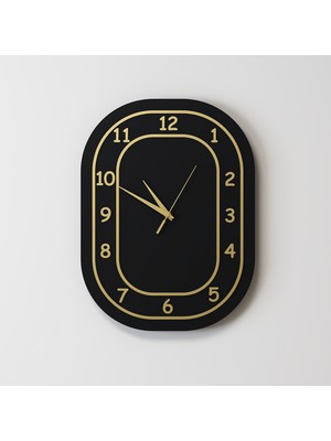 Decotimex Shadow Duvar Saati 40X30 (Siyah-Gold)