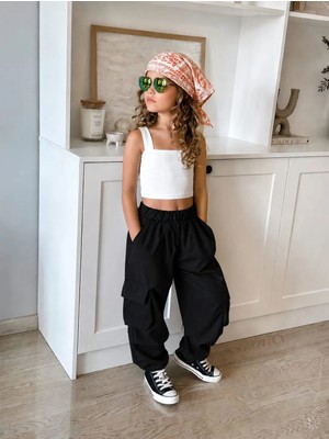 La’ciel Paris Crop Paraşüt Pantolon Takım