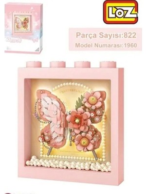 LZ-1960 Nessiworld Pembe Kelebek Çerçeve 822 Parça Block Oyuncak