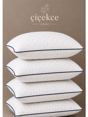 ÇİÇEKCE HOME Yastık Kapitone Lüx Biye Detaylı 900 Gram 4 Adet