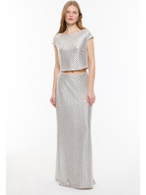 ROMAN Payetli Beli Lastikli Etek Standart Renk YY015083_089