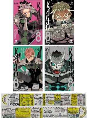 Kurukafa Yayınları Kaiju No. 8 5-6-7-8. Ciltler Manga Seti (Manga Ayracı ve Özel Cetvel Hediyeli)
