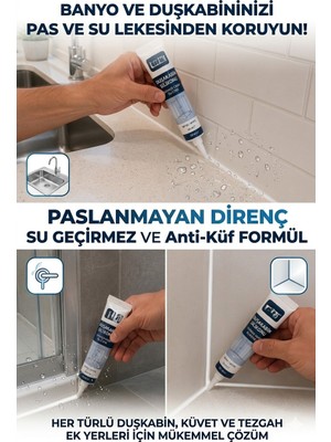 Primeaks 50 ml Şeffaf Duşakabin Silikonu | Kararma ve Sararma Yapmaz | Tabancasız Kullanım | Su Geçirmez