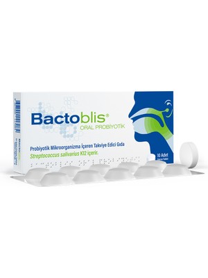 Bactoblis Oral Probiyotik 10 Tablet Çocuklar İçin Streptococcus salivarius K12 İçeren Takviye Edici Gıda