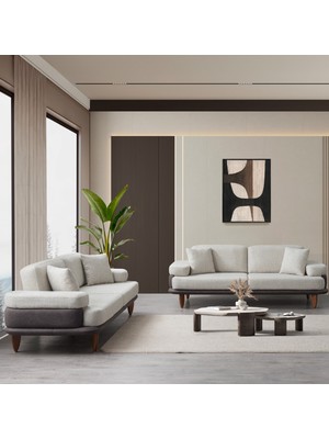 İyena Home Living Aldos 3+3 Modern Sırt Mekanizmalı Yataklı Koltuk Takımı