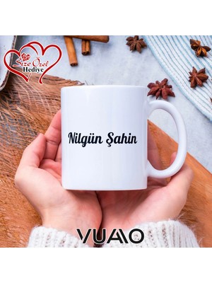 Vuao Isme Özel Kupa Bardak Kişiye Özel Isimli Yazılı Kupa Bardak Doğum Günü Yıl Dönümü Sevgiliye Arkadaşa Öğretmene Hediye Özel Tasarım Isim Baskılı Çay Kahve Kupası Ofis Bardağı Hediyelik Eşya Kupalar