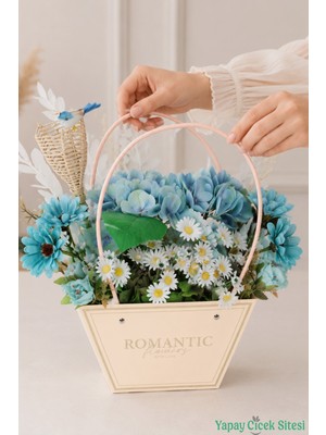 Yapay Çiçek Sitesi Yapay Çiçekli Romantic Çantalı Aranjman Model 36