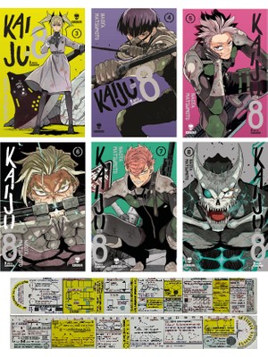 Kurukafa Yayınları Kaiju No. 8 3-4-5-6-7-8. Ciltler Manga Seti (Manga Ayracı ve Özel Cetvel Hediyeli)