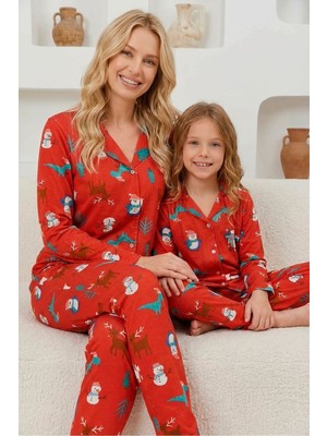 Asel Anne Kız Kombin Penye Boydan Düğmeli Pijama Takımı (Anne- Kız Ayrı Satılmaktadır.)
