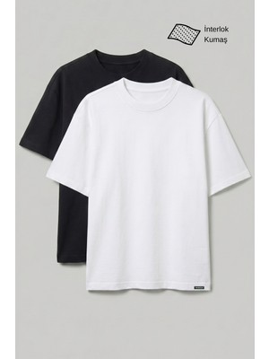 Allunique Erkek 2'li Oversize Interlok T-Shirt
