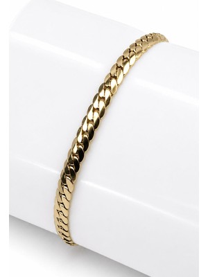 New Obsessions Yassı Gold Model Çelik Bileklik