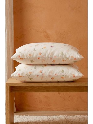 Soft Çiçekli Pamuklu 2\'li Yastık Kılıfı 50X70 cm