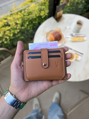 Visso 8600 Hakiki Deri Çıtçıtlı Akordeon Kartlık Kimlik ve Kağıt Para Bölmeli Kişiye Isme Özel Bay Bayan Çanta Yeni Ürün