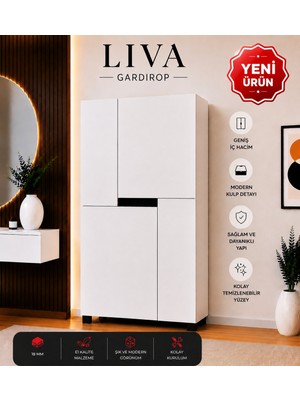 VM VERTEX MOBİLYA Liva Tek Askılıklı Bebek Odası-Yatak Odası-Çocuk Odası Gardrop-Çok Amaçlı Dolap