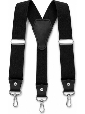 Mipek Deri Siyah Kancalı Unisex Pantolon Askısı