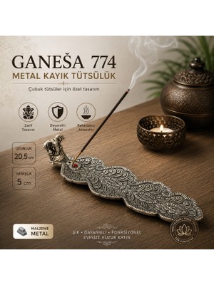 İki Yedi Konsept Ganeşa 774 Metal Tütsülük Çubuk Tütsü Yakma Standı Dekoratif Ev Ofis Yoga Hediyesi