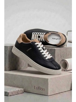 Lufian Paul Erkek Deri Sneaker - Beyaz Tabanlı, Casual Günlük Ayakkabı