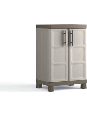 Sadece Nette Modern Tasarımlı Plastik Banyo Dolabı Bej MDF Malzemeden 65 x 45 x 97 cm Boyutlarında