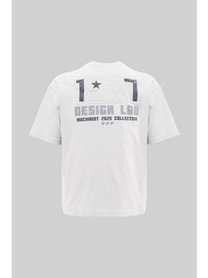 Machinist Clothing Erkek 1987 Patched Baskılı Oversize Tişört Uzay Grisi
