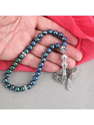 Lapisdo Isıya Göre Renk Değiştiren Orijinal His Taşı Metal Imameli Küre Kesim 8mm Tesbih