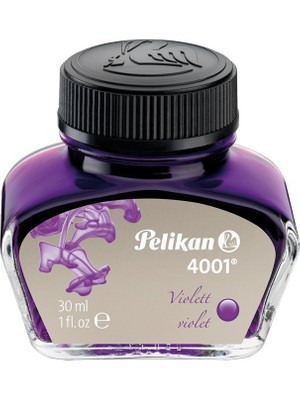 Pelikan 4001 Mor Renk Yazı Mürekkebi 30 ml Sarf Malzemelerle Uyumlu Kullanım İçin 311886