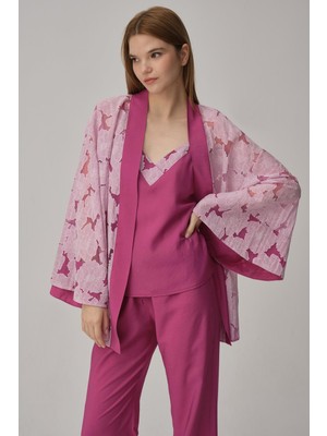 Pierre Cardin Vegan Ipek Kimonolu Kadın Pijama Takımı - LX.25231