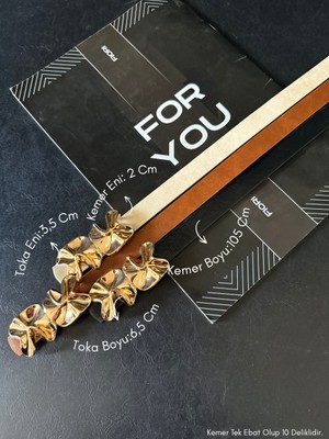 Fiori Ithal Oval Gold Tokalı Ince Kemer, Pantolon Kemeri, Gömlek Kemeri, Ceket Kemeri