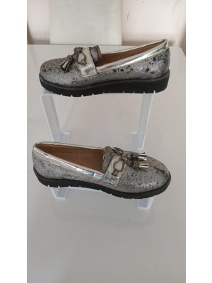 Kadın Babet Ayakkabı | Rose Gold Simli Günlük Loafer – Yeni Defolu