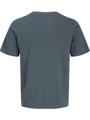 Jack & Jones Erkek Gögüs Baskili Bisiklet Yaka Tisört - Munk